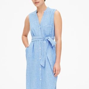NWT GAP Women's Sleeveless Shirtdress in Linen